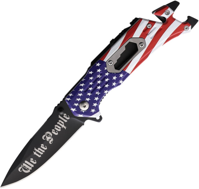 S-TEC American Flag Linerlock A/O Knife - S-Tec