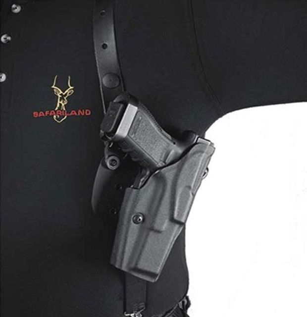 Safariland  ALS Shoulder Holster w/Dual Mag Pouch H&K USP 9mm .40 Compact 3.58in. Plain Black Left Hand - Safariland