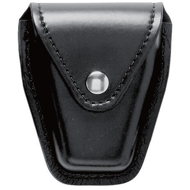 Safariland 190 Handcuff Case W/ Top Flap Saf-Lok-Mk V Hi Gloss Black W/ Brass Snap Closure - Safariland