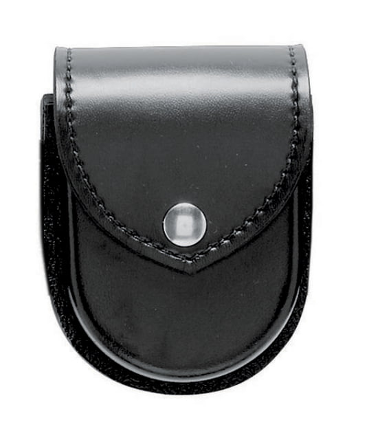 Safariland 290 Double Cuff Pouch W/ Top Flap Basket Weave Black W/ Brass Snap Closure - Safariland