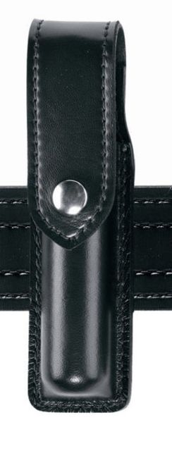 Safariland 308 Hand-Held Light Holder W/Flap Inova T3 STX Plain Black W/ Brass Snap Closure 308-4-41B - Safariland