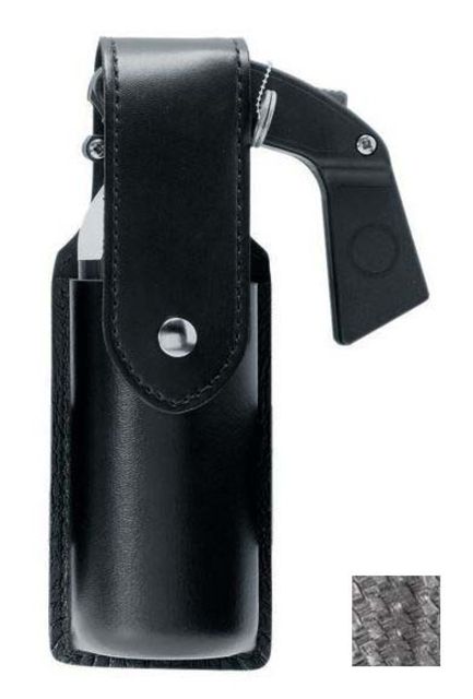 Safariland 38 Mace / Oc Holder W/ Top Flap 1.5in. X 6.5in. Dt Mk-4 3Oz; Guardian Freeze & Punch 4 Oz STX Baset Weave Black W/ Hidden Snap - Safariland