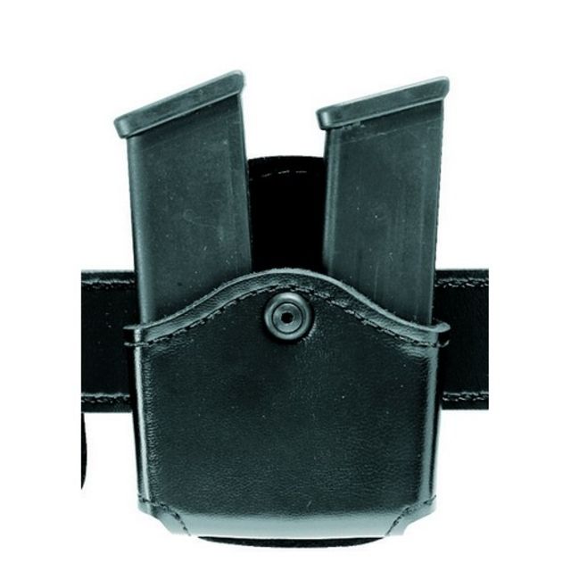 Safariland 572 Open Top Double Magazine Pouch Paddle Double Stacked 9mm Magazines GL17 22 STX Plain Black - Safariland
