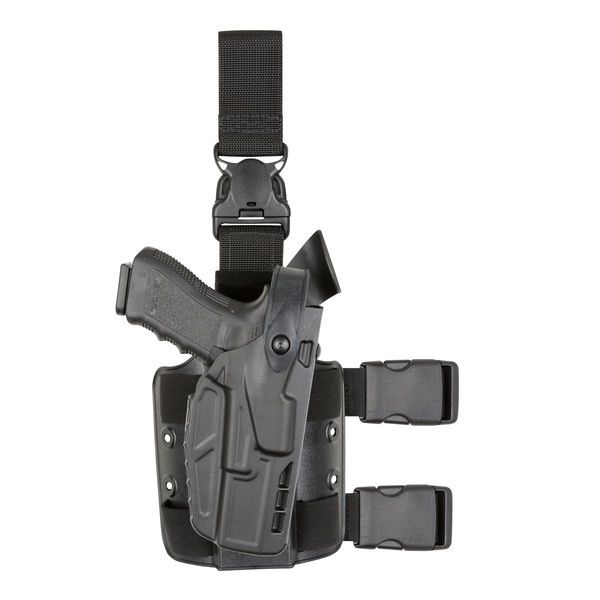 Safariland Model 7305 7TS ALS/SLS Drop-Leg Glock Holster Glock 19/Glock 23/Glock 45/Glock 19X Left Hand SafariSeven Plain Black 7305-28325-412 - Safariland