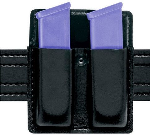 Safariland 75 Double Mag Pouch Without Flaps - Hi Gloss Black Ambidextrous - Safariland
