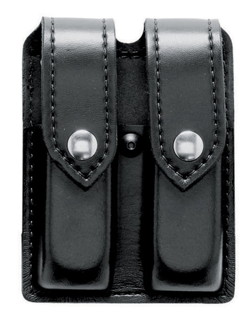 Safariland 77 Double Mag Pouch Glock 20 10mm 4.6in. Glock 21 .45 Cal. STX Plain Black W/ Brass Snap Closure - Safariland