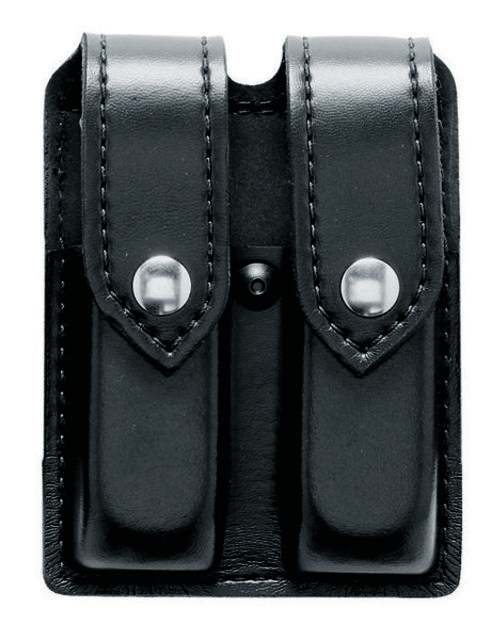 Safariland 77 Double Mag Pouch H&K P2000 16 Round STX Plain Black W/ Brass Snap Closure - Safariland