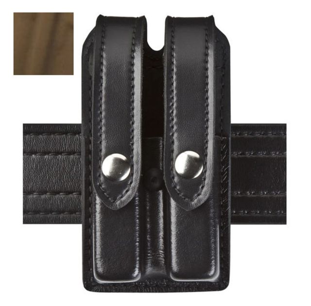 Safariland 78 Slim Double Mag Pouch 1911 Government Style STX Tactical Coyote Brown For Shroud W/ Black Plastic Snap Ambi Shroud Mount - Safariland