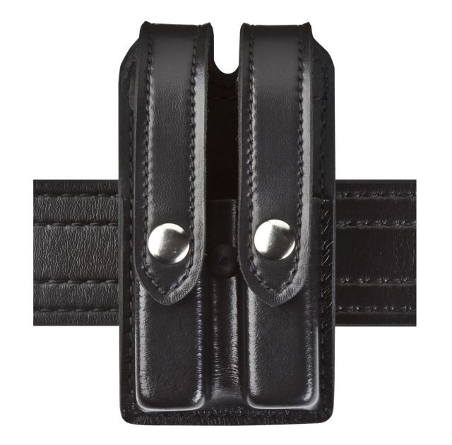 Safariland 78 Slim Double Mag Pouch Glock 19 23 H&K Usp 9mm .40 Sig P250 Plain Black W/ Black Plastic Snap 78-283-2PBL - Safariland