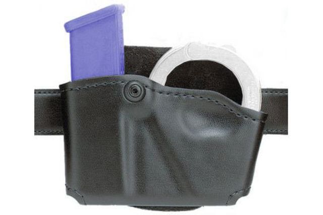 Safariland 573 Concealment Magazine Holder Paddle Single w/Cuff Pouch - Hi Gloss Black Ambidextrous - Safariland