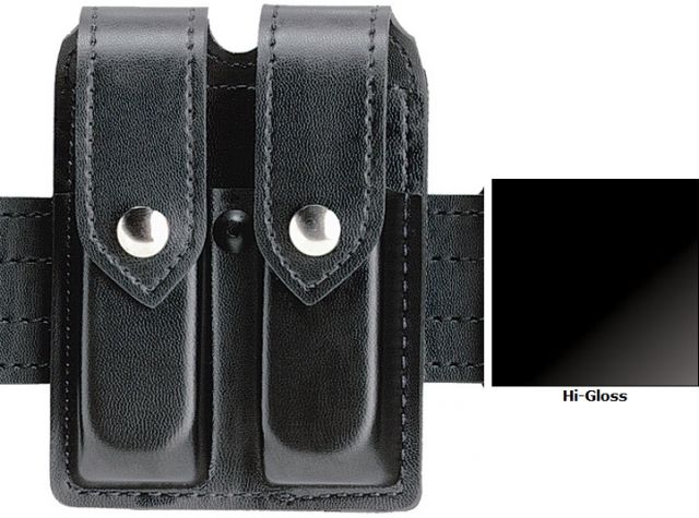 Safariland Double Mag Pouch w/Flap Hi-Gloss Black For Glock 17 - Safariland