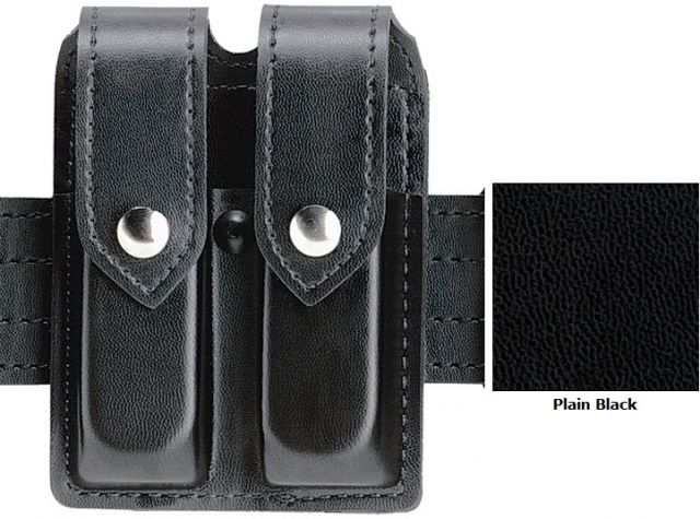 Safariland Double Mag Pouch w/Flap Plain Black For Glock 17 - Safariland