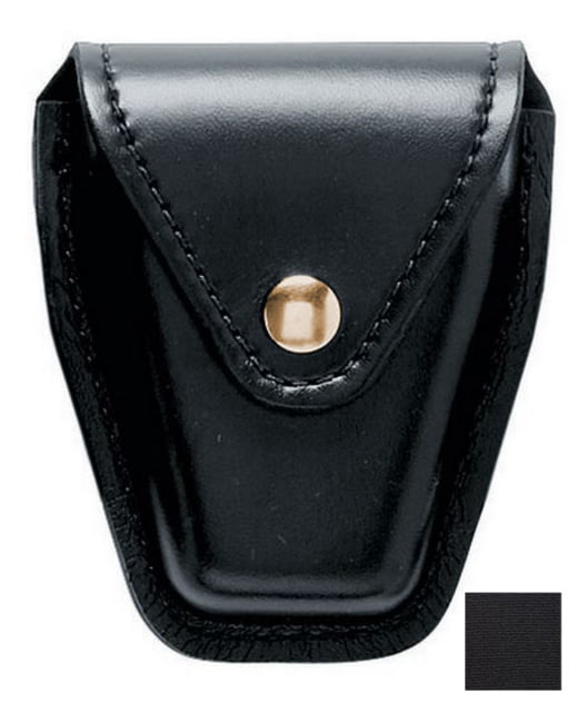 Safariland 190 Handcuff Case W/ Top Flap Nylon Look Black W/ Brass Snap Closure - Safariland