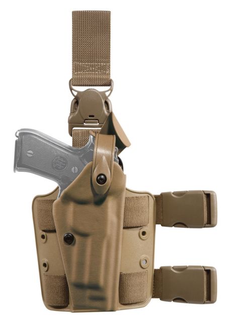 Safariland Model 6005 SLS Drop-Leg Glock Holster Glock 31/Glock 17/Glock 22 Left Hand STX Coyote Brown 6005-832-762 - Safariland