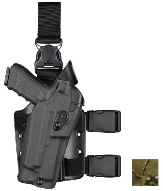 Safariland 6304RDS ALS/SLS Drop Leg Glock Holster Glock 17/22/31 w/ITI M3 Right Hand Cordura Single Strap Universal Flex Adapter Multi Cam - Safariland