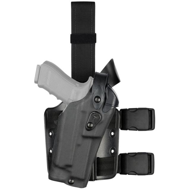 Safariland Model 6304RDS-SP10 ALS/SLS Drop Leg Holster S&W M&P 9L 5in w/o Thumb Safety w/SF X200/X300 RH STX Plain Single Strap Universal Flex Adapter