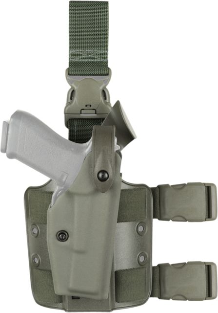 Safariland 6305 ALS/SLS Tactical w/Quick-Release Leg Strap Holster Glock 17 Gen 5 Left Hand STX Tactical OD Green 6305-8325-562 - Safariland