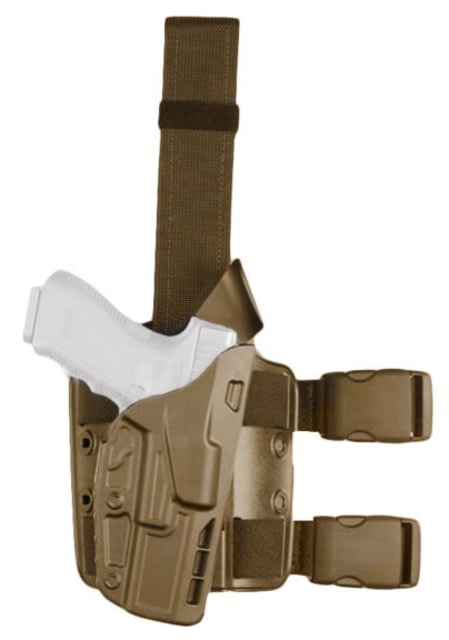 Safariland Model 7384 7TS ALS/OMV Drop-Leg Glock Holster Glock 31/Glock 17/Glock 22 Right Hand STX Flat Dark Earth 7384-835-551 - Safariland