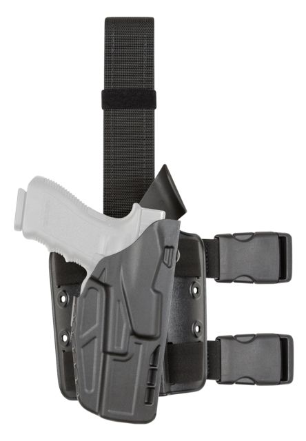 Safariland Model 7384 7TS ALS/OMV Drop-Leg Glock Holster Glock 31/Glock 17/Glock 22 Left Hand STX Plain Black 7384-835-412 - Safariland