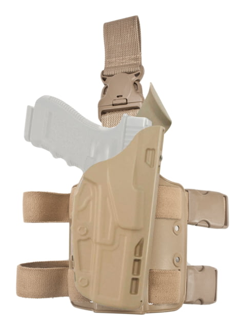 Safariland Model 7385 7ts Als Omv Tactical Holster W/ Quick Release For Glock 17 W/ Compact Light Flat Dark Earth Right Hand