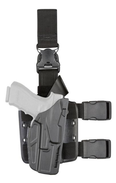 Safariland Model 7385 7TS ALS/OMV Drop-Leg Glock Holster Glock 31/Glock 17/Glock 22 Left Hand STX Plain Black 7385-835-412 - Safariland