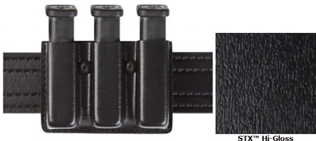 Safariland Model 775 Slim Triple Mag Pouch Open Top Hi-Gloss Black For Glock 17 - Safariland