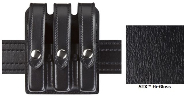 Safariland Model 777 Slim Triple Mag Pouch w/Flap STX Hi-Gloss For Glock 17 - Safariland