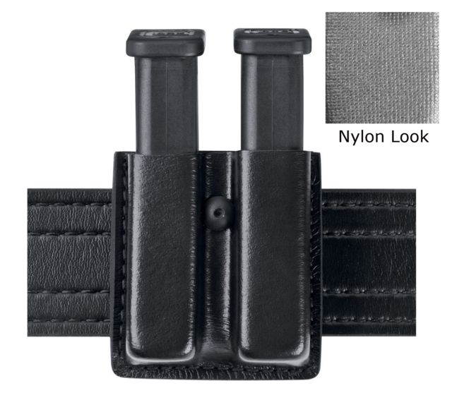 Safariland Model 79 Slimline Open Top Double Magazine Pouch Nylon Look Black Glock 17 19 22 23 31 25 32 34 and 35 - Safariland