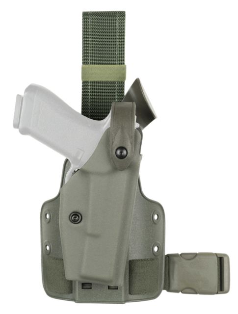 Safariland SLS Tactical Holster Right Hand OD Green DFA on Single leg Strap w/QLS