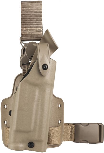 Safariland SLS Tactical Holster w/ Quick Release Leg Harness Right Hand STX FDE Brown Leg Shroud Single Strap - Safariland
