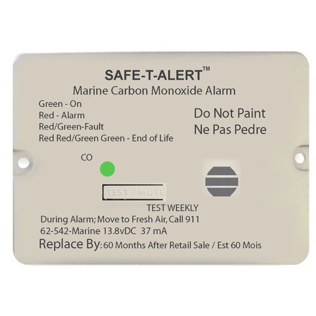 Safe-T-Alert 62 Series Carbon Monoxide Alarm - 12V - - Flush Mount - White