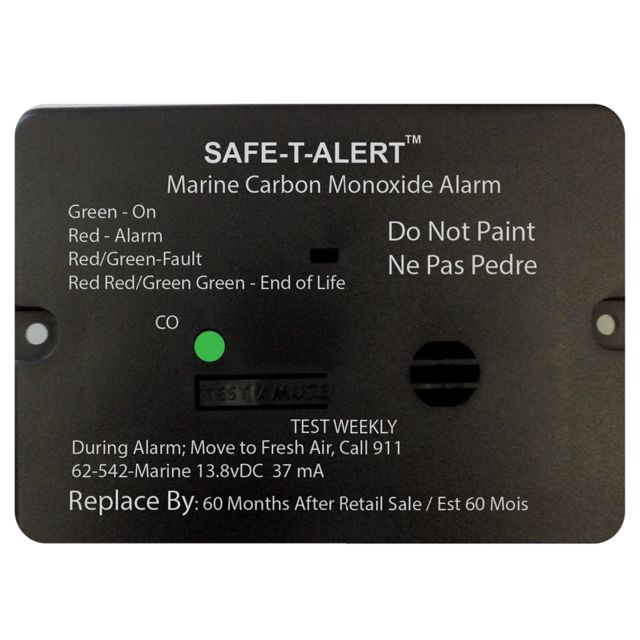 Safe-T-Alert 62 Series Carbon Monoxide Alarm w/Relay - 12V - - Flush Mount - Black