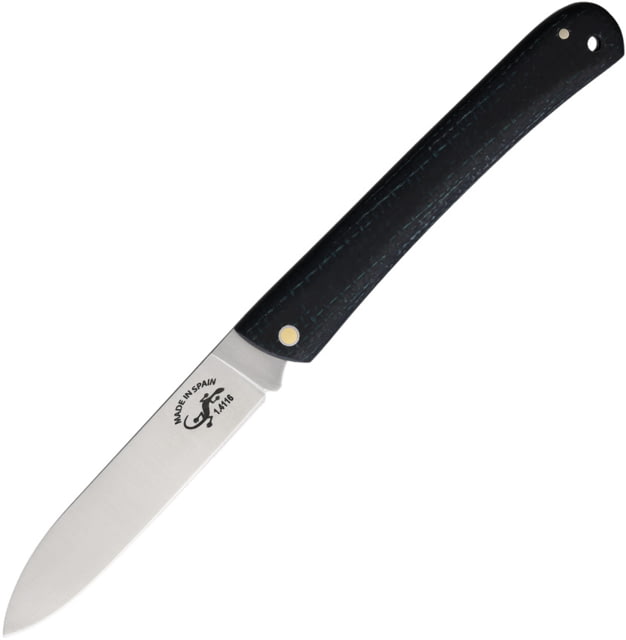 Salamandra Yute Folding Knife 4.13in Closed 3.13in Satin 1.4116 Stainless Spear Point Blade Blue Burlap Micarta Handle 230 231 - Salamandra