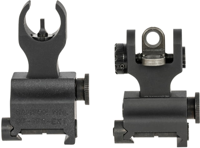Samson Aluminum Top Mounted Deployable Front and Rear Sight AR-15 HK Extended Height Front Black QF-EXT-HK-A2 PKG - Samson