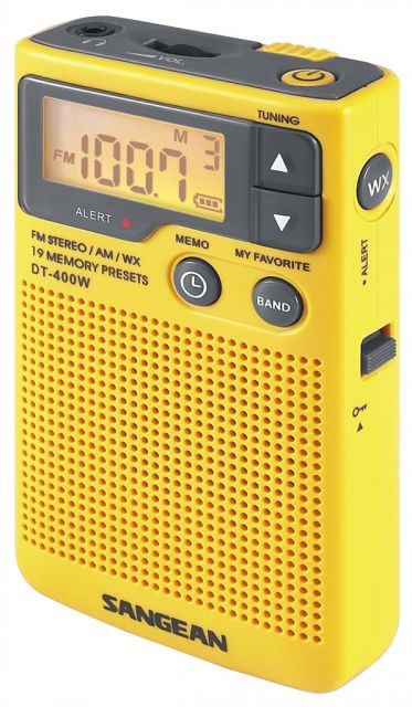 Sangean AM/FM/NOAA Weather Emergency Alert Speaker Digital Tuning Yellow - Sangean