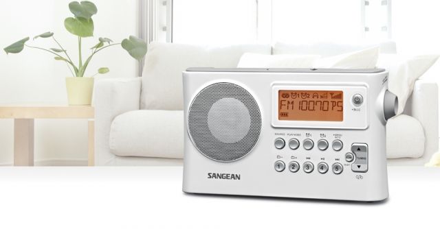 Sangean AM/FM RDS/USB Stereo Digital Tuning 10 Preset Stations White - Sangean