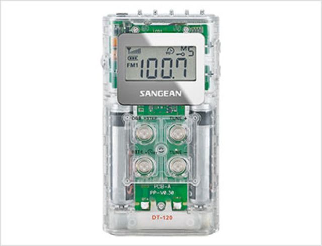 Sangean AM-FM Stereo Synthesized Pocket Receiver Clear Small - Sangean