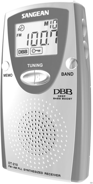 Sangean AM/FM Stereo Speaker Digital Tuning Pocket Radio Silver/ gray - Sangean