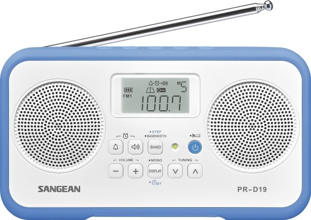 Sangean PR-D19 FM Stereo/AM Portable Radio White/Blue - Sangean