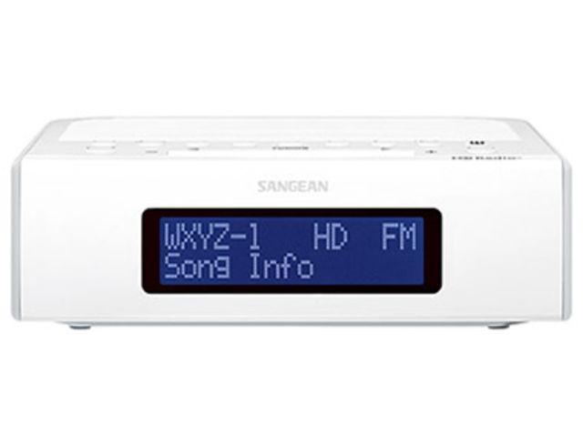 Sangean HD AM/FM-RBDS Digital Tuning Clock Radio w/USB Phone Charging White Small - Sangean