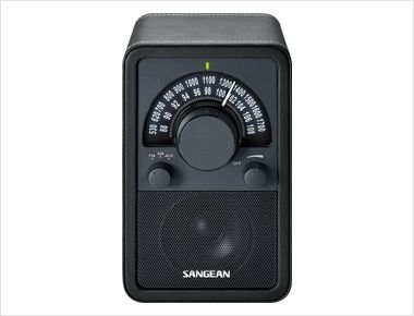 Sangean WR-15 Table Top Wooden Cabinet Receiver w/ Deep Bass Compensation Sound Black - Sangean