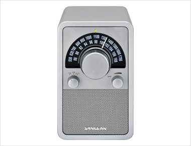 Sangean WR-15 Table Top Wooden Cabinet Receiver w/ Deep Bass Compensation Sound Silver - Sangean