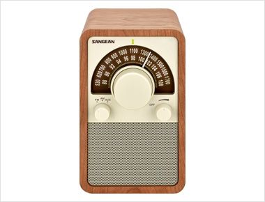 Sangean WR-15 Table Top Wooden Cabinet Receiver w/ Deep Bass Compensation Sound Walnut - Sangean