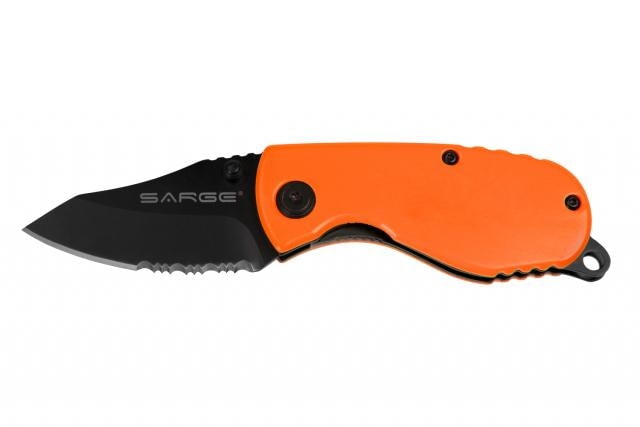 Sarge Fire Hi-Vis Compact Tactical Folding Knife - 5-1/2in Overall Length - Sarge