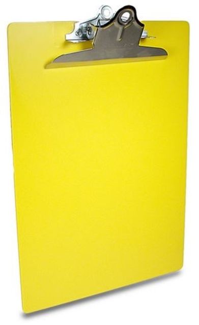 Saunders Plastic Clipboard Yellow
