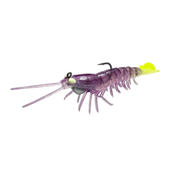 Savage Gear Manic Shrimp RTF V2 Soft Bait Pack of 2 3in 1/4oz Purple Chartreuse