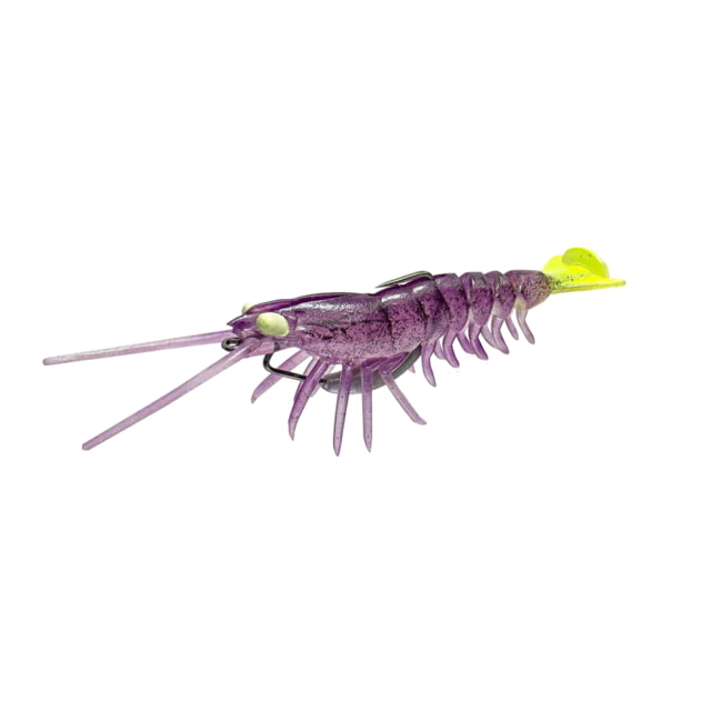 Savage Gear Manic Shrimp Weedless V2 Soft Bait Pack of 2 3.5in Purple Chartreuse