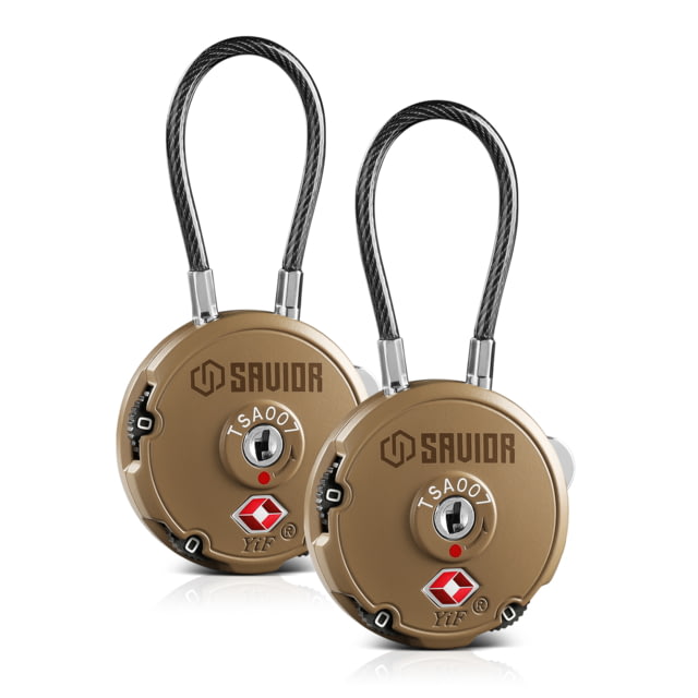 Savior Equipment 3 Digit Cable Lock 2 Pack Dark FDE Small - Savior Equipment