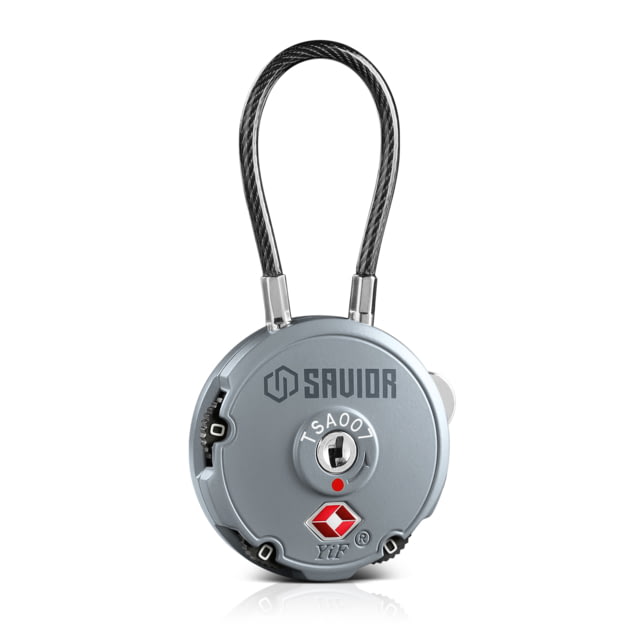 Savior Equipment 3 Digit Cable Lock Grey Small - Savior Equipment