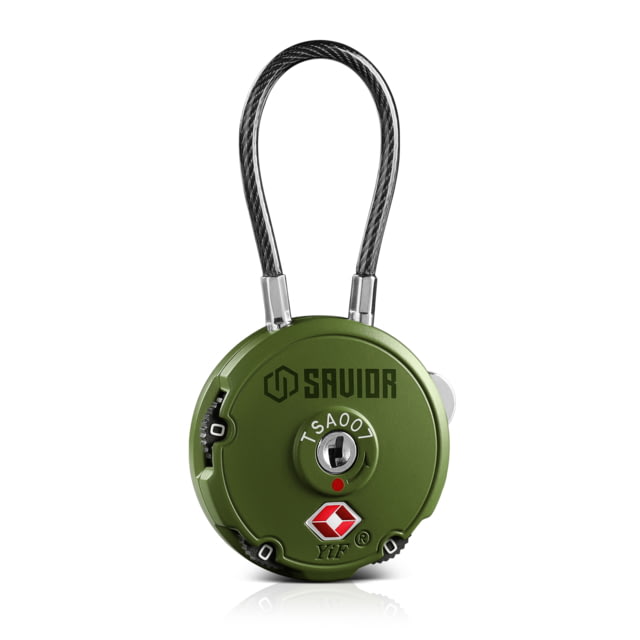 Savior Equipment 3 Digit Cable Lock OD Green Small - Savior Equipment